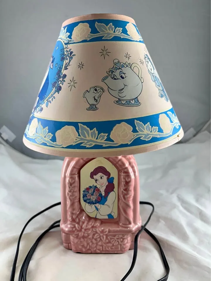 Vintage Disney Beauty and the Beast Ceramic Lamp thumbnail