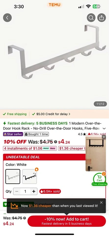 White door rack