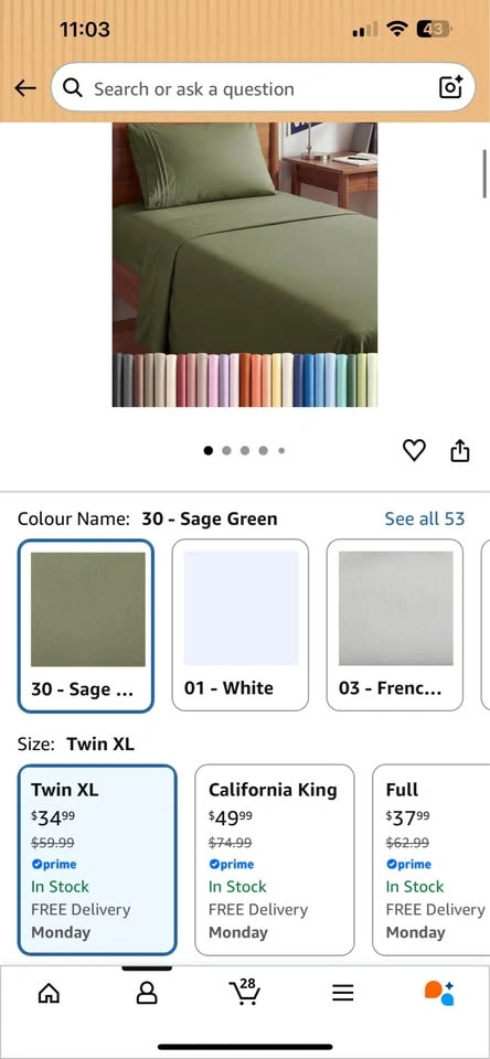 Green Bed Sheet and Pillow Sheet Set Twin XL - photo 2
