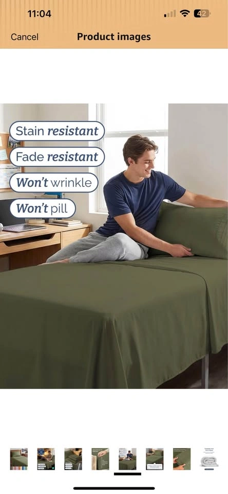 Green Bed Sheet and Pillow Sheet Set Twin XL - photo 4