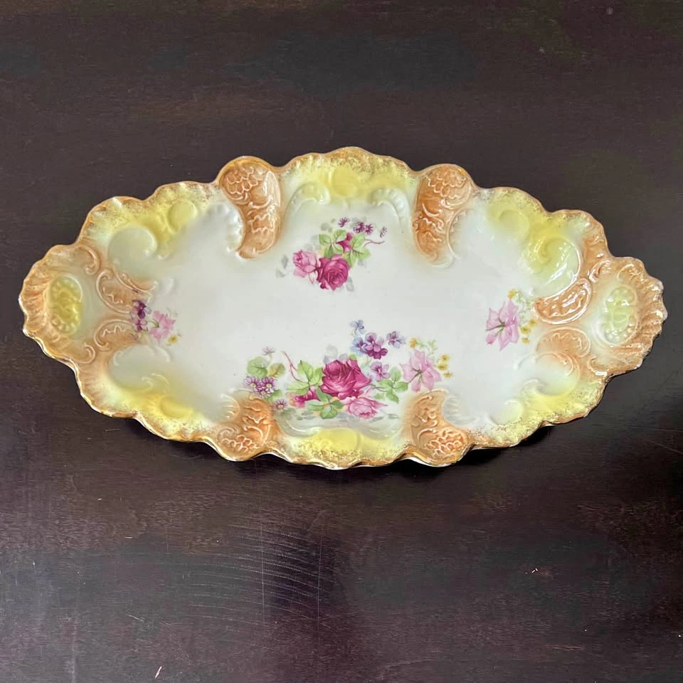 Antique Royal Semi-Porcelain Wood & Son Oval Serving Dish