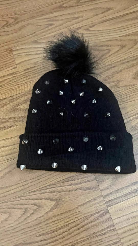 Punk Knitted Hat Black