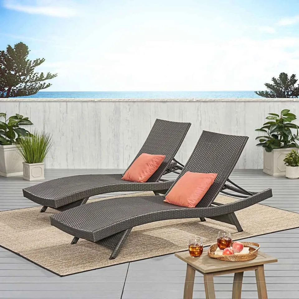 Outdoor Patio Chaise Lounge Set – Adjustable Rattan image indicator(8)