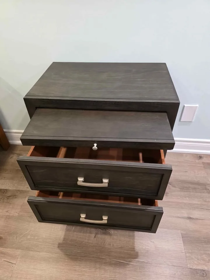 Black Wood Nightstand - 28" - Brand New, Huge Discount! image indicator(3)