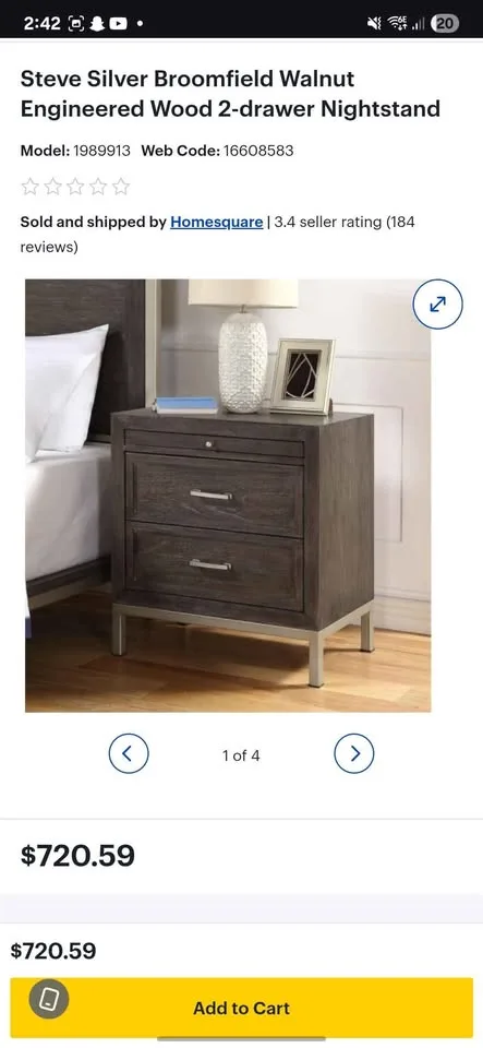 Black Wood Nightstand - 28" - Brand New, Huge Discount! image indicator(8)