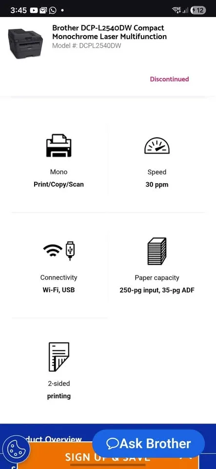 Brother DCP-L2540DW Laser Printer image indicator(5)