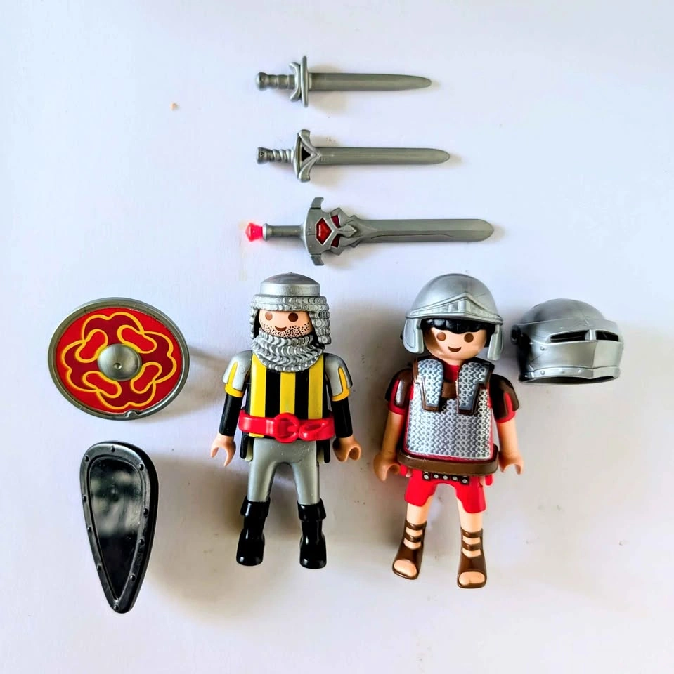 Playmobil Knight and Roman Soldier Figures with Accessories