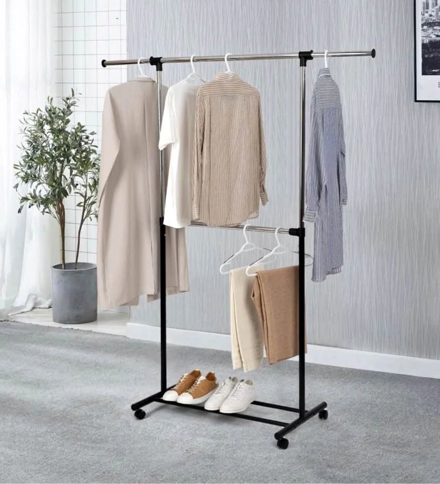 2 Mainstays Adjustable 2-Tier Garment Racks