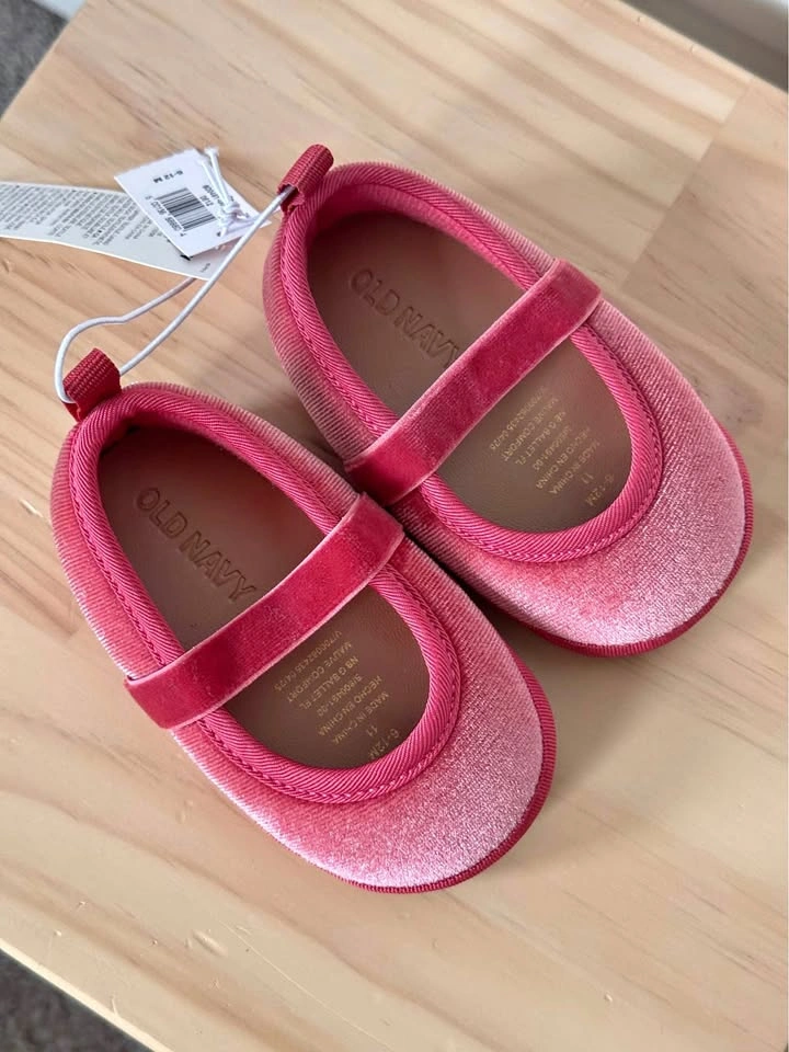 Old Navy - Velvet Baby Ballet Flats - Size 6-12M