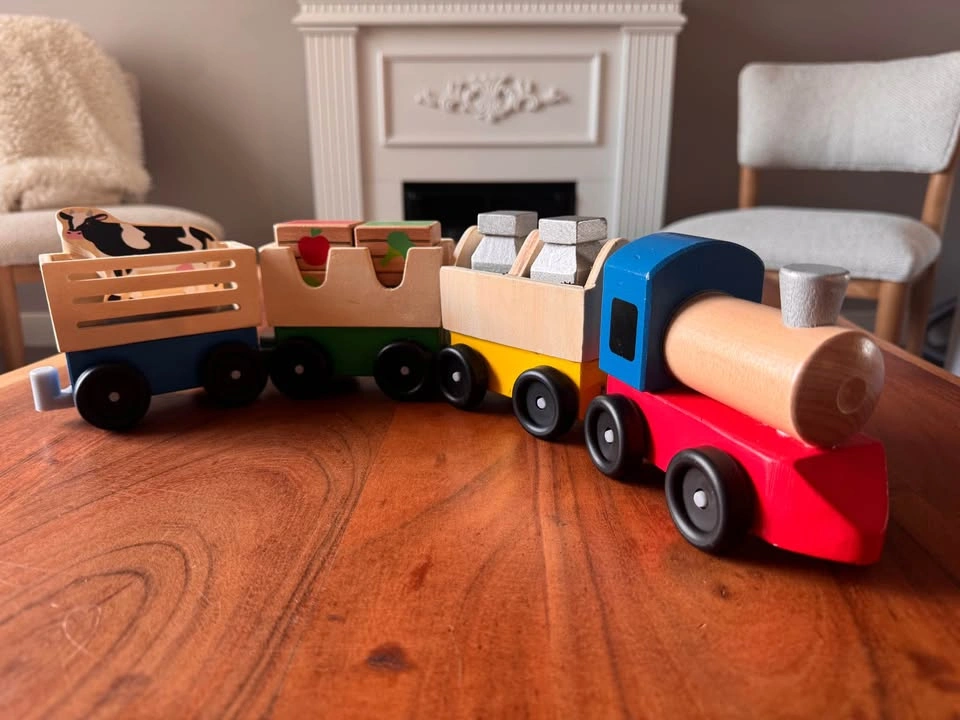 Wooden Melissa Farm Animal and Cargo Train Set - photo 2