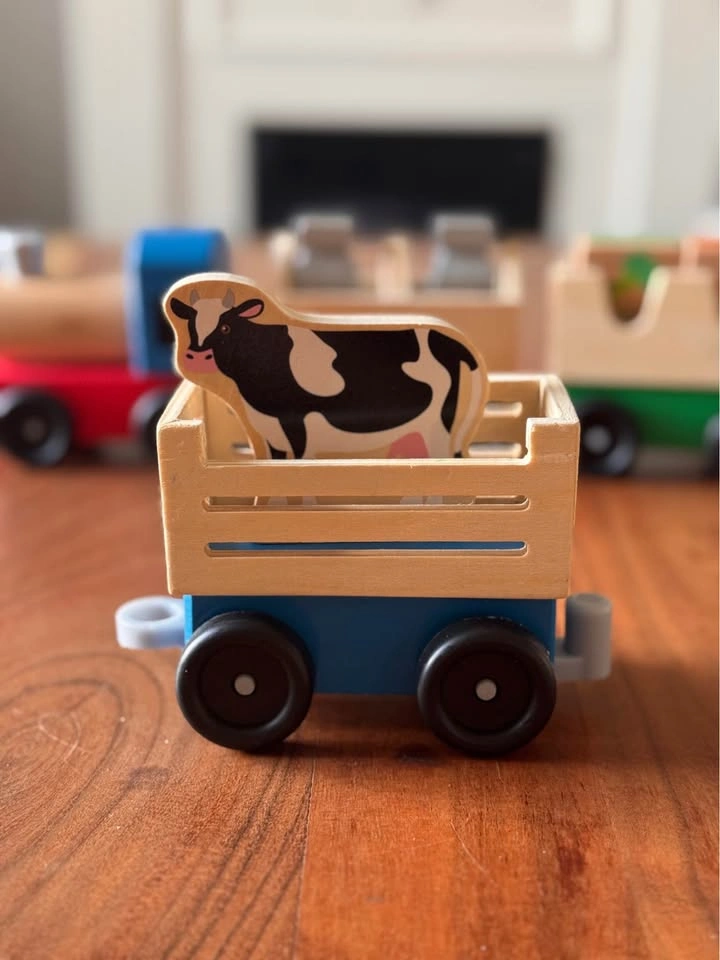 Wooden Melissa Farm Animal and Cargo Train Set - photo 4