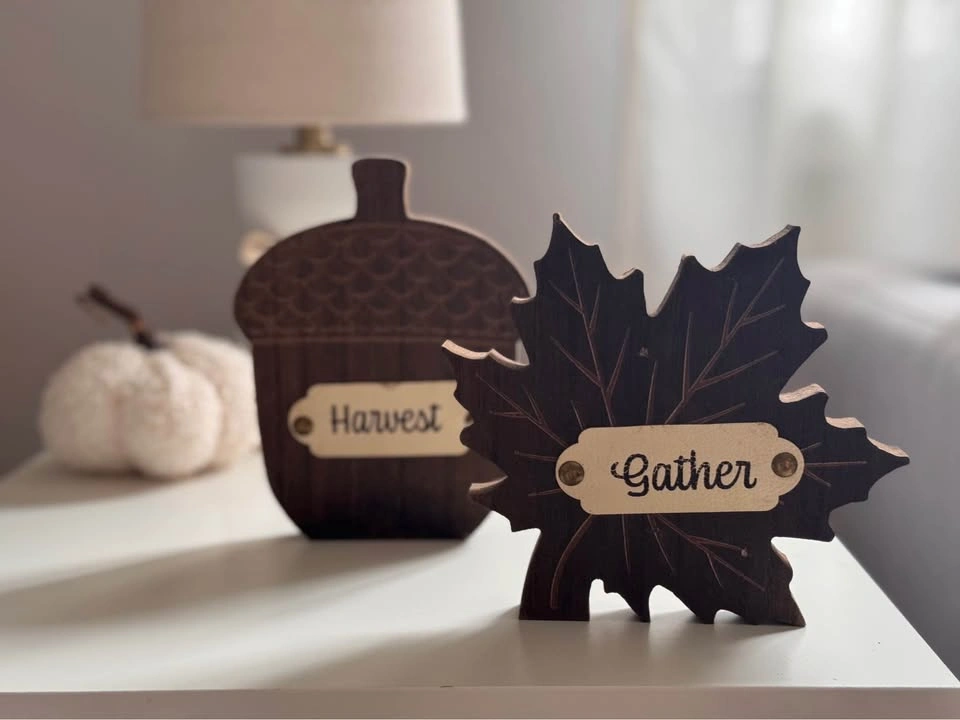 “Harvest” & “Gather” Wooden Tabletop Decor - photo 3