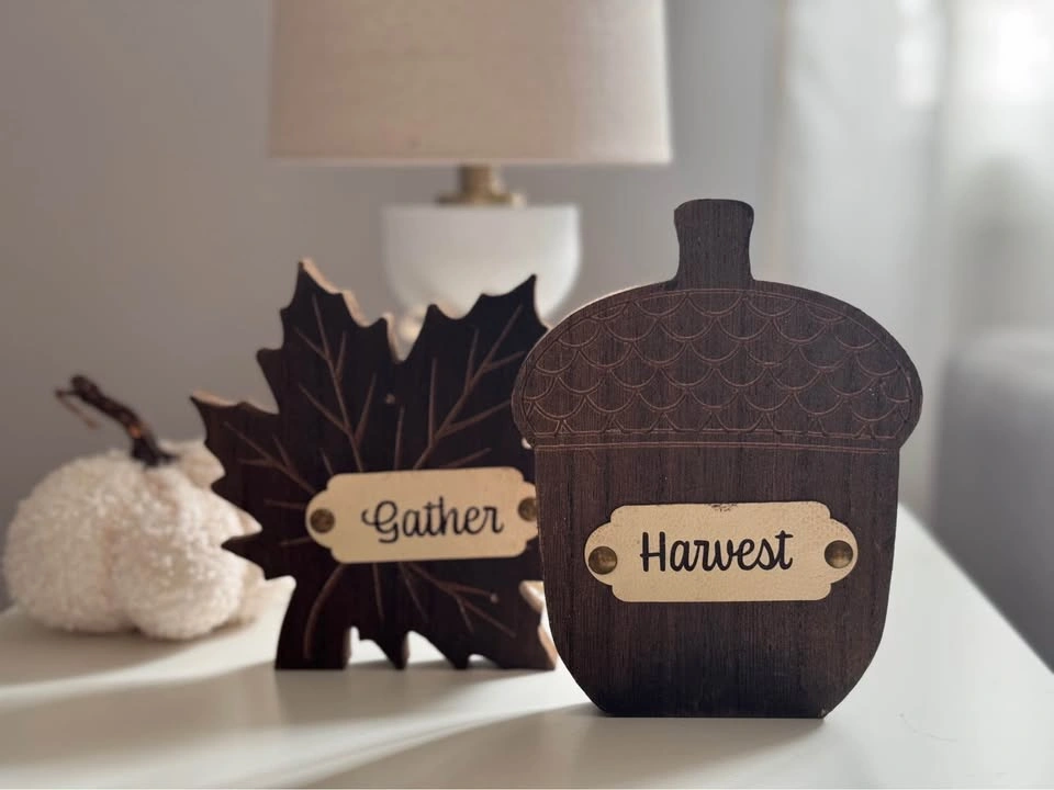 “Harvest” & “Gather” Wooden Tabletop Decor - photo 4