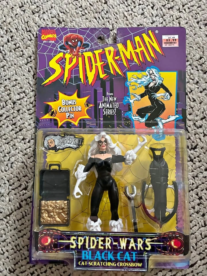 1996 Toy Biz Spider-Man Spider-Wars Black Cat Action Figure