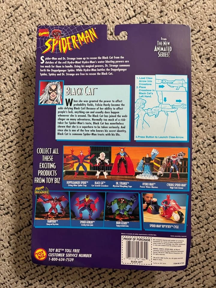 1996 Toy Biz Spider-Man Spider-Wars Black Cat Action Figure - photo 2