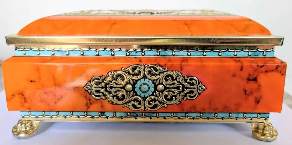 Vintage Ornate Blue Bird Confectionary Tin - photo 2