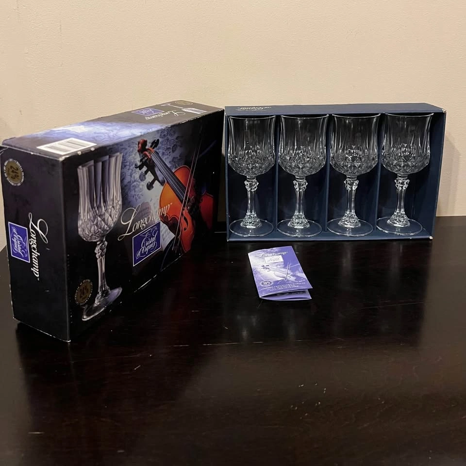 Longchamp Crystal Wine Glasses / Cristal D'Arques France - photo 2
