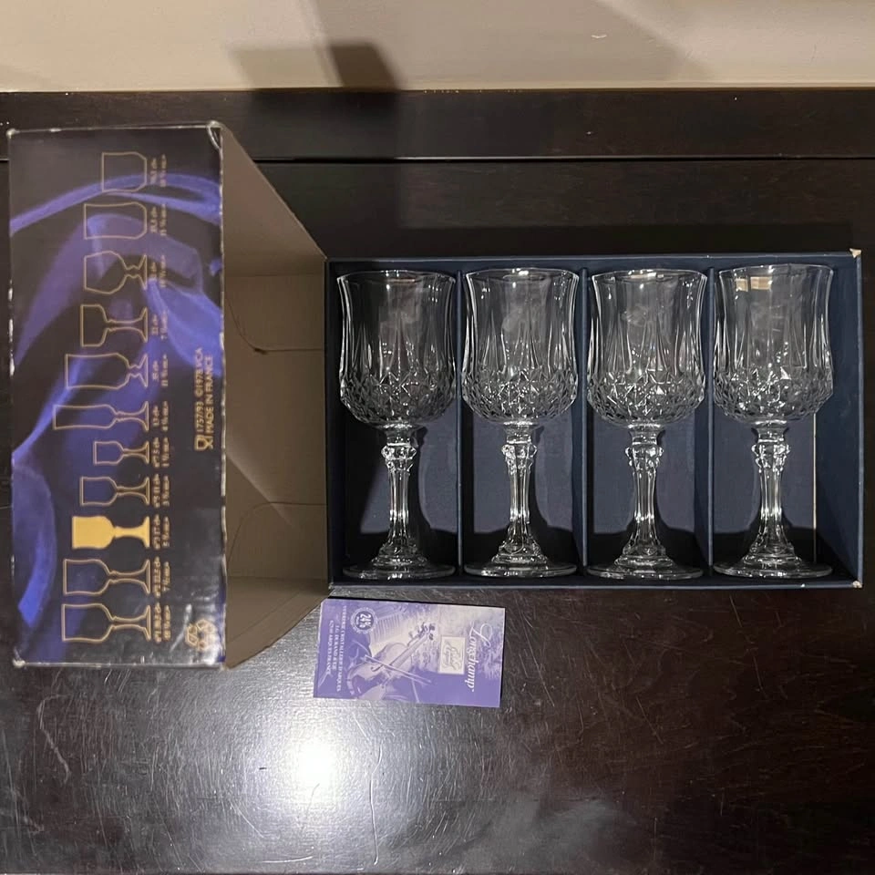 Longchamp Crystal Wine Glasses / Cristal D'Arques France - photo 3