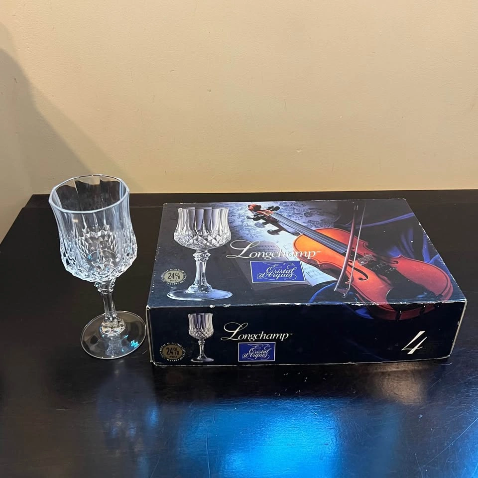 Longchamp Crystal Wine Glasses / Cristal D'Arques France - photo 5
