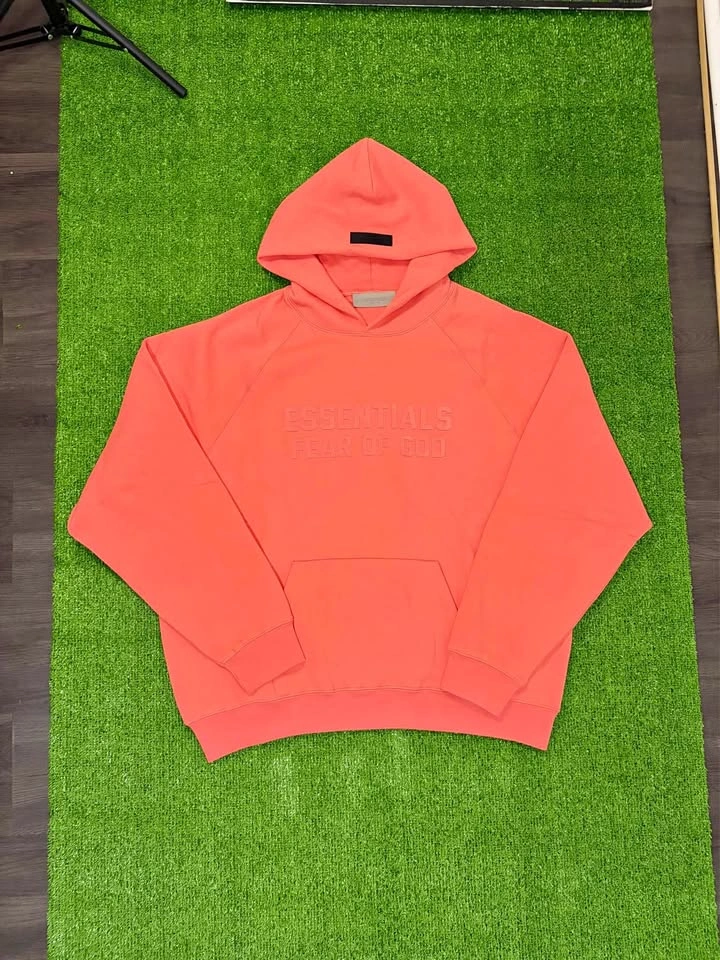 Essentials hoodie coral