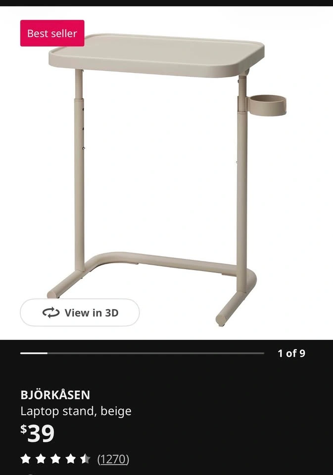 IKEA BJÖRKÅSEN Laptop Stand, Beige - photo 3