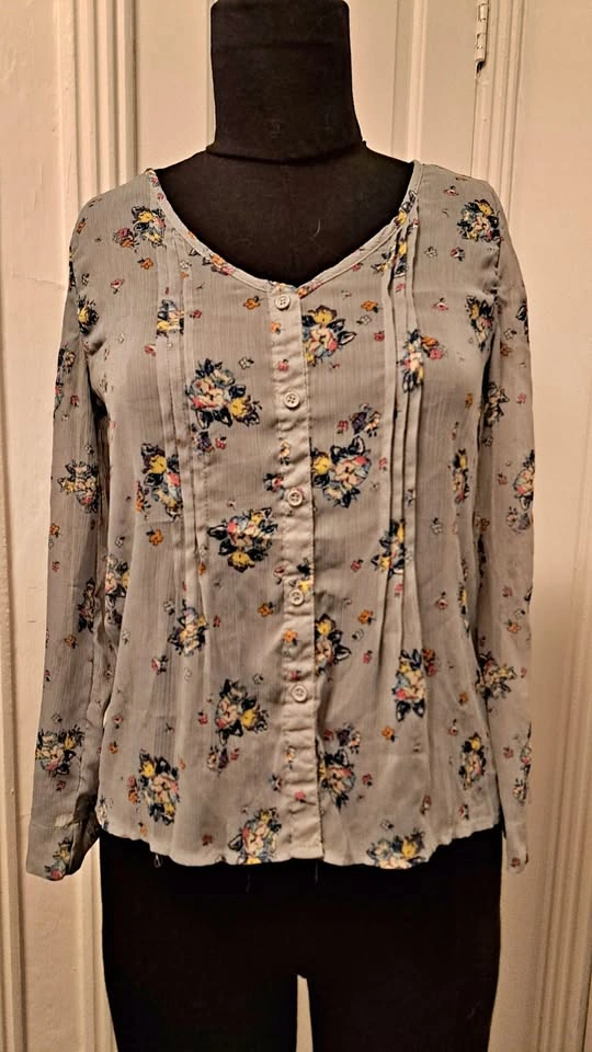 Sheer Grey Floral Top