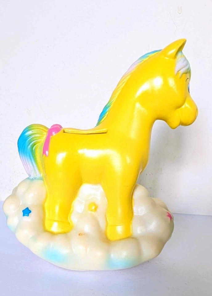 Vintage 1984 Soma Rainbow Love Pets Coin Bank