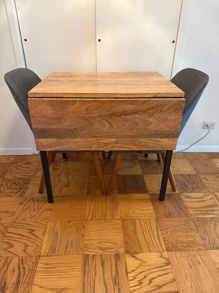 West Elm Dining Table + 2 Chairs — Good Condition - photo 3