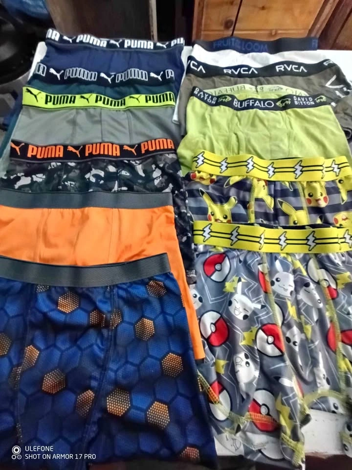 Assorted Boy 6-8 Boxer Briefs Lot - Puma, RVCA, Pokemon