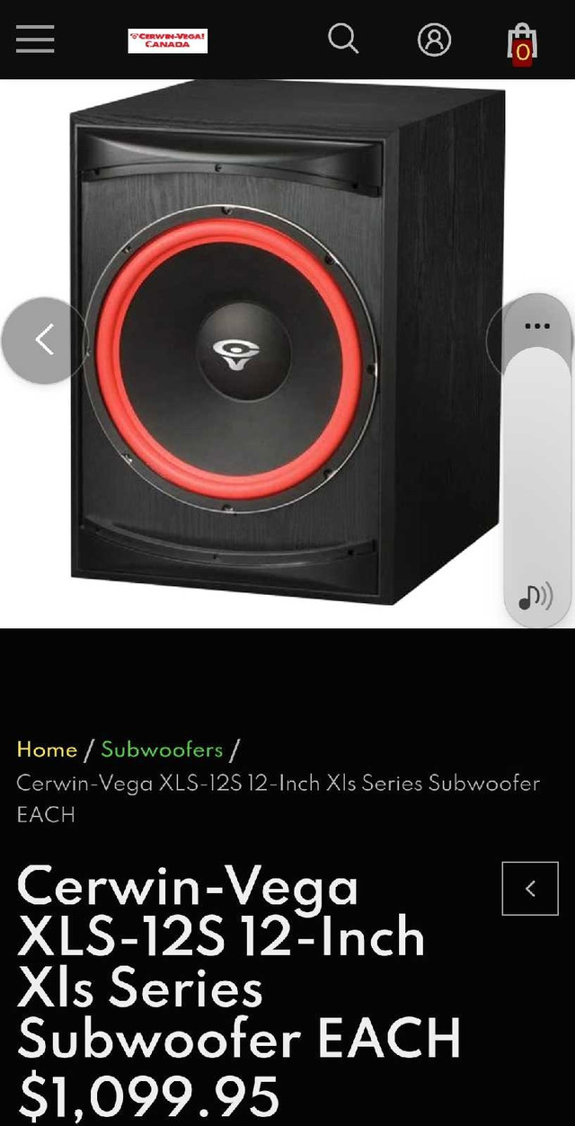 Cerwin Vega XLS-12S Power Subwoofer