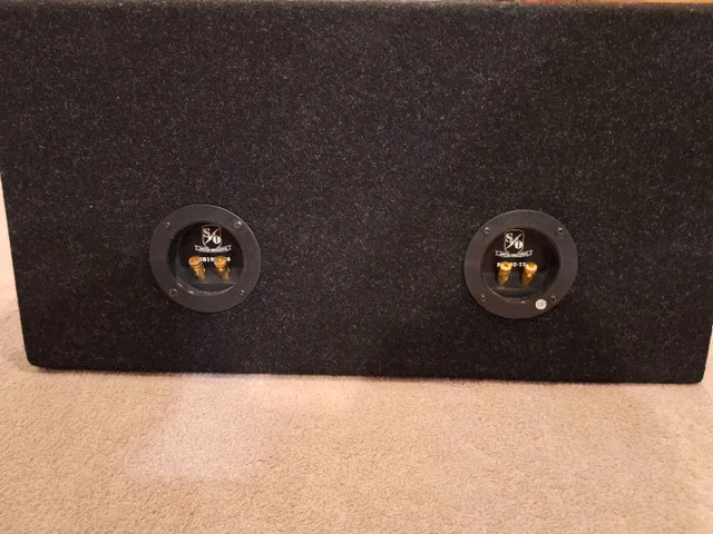 Dual 10" loaded subwoofer box with two Phoenix Gold R2 image indicator(3)