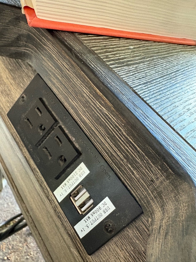 Ashley Rustic End Table with Built-in Charging Station - photo 3