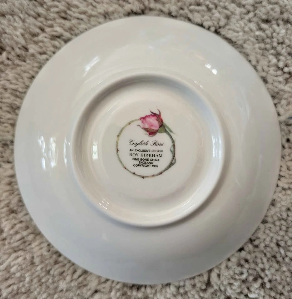 Vintage English Rose Roy Kirkham Roses Tea Cup and Saucer Set - photo 5