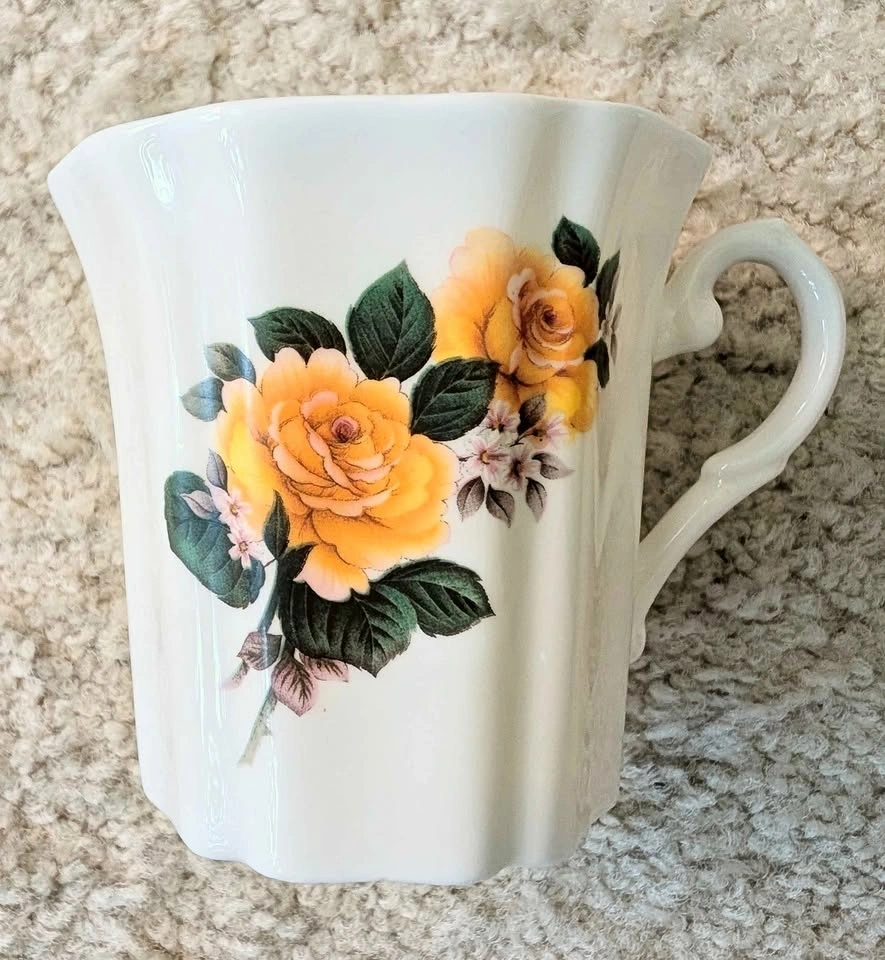 Vintage Royal Grafton Yellow Roses Fine Bone China Cup