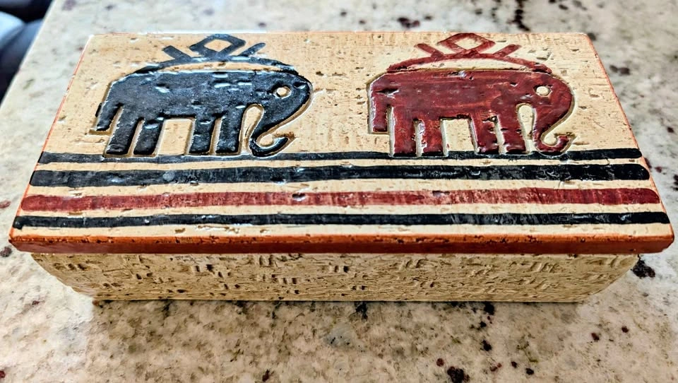 Rare Vintage Ceramic Lidded Box Designed by Aldo Londi for Bitos