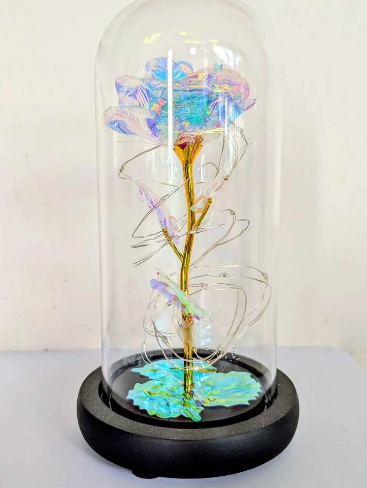 Galaxy Rose in Glass Dome