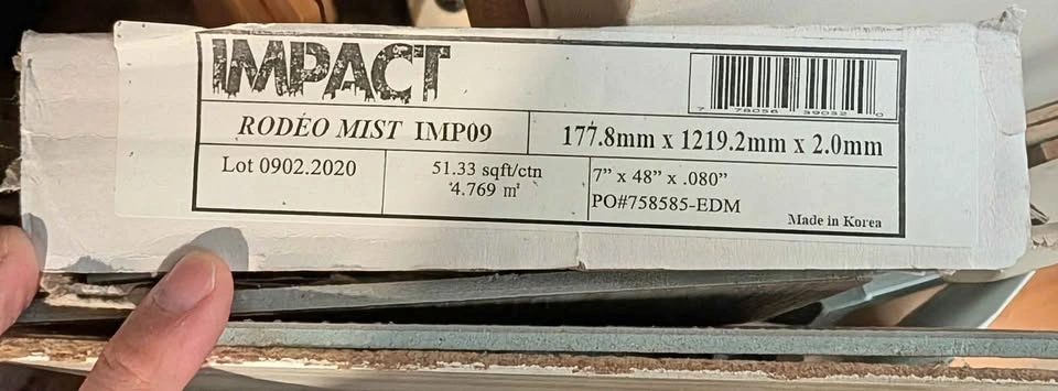 One Box of Impact Rodeo Mist IMP09 Luxury Vinyl Flooring