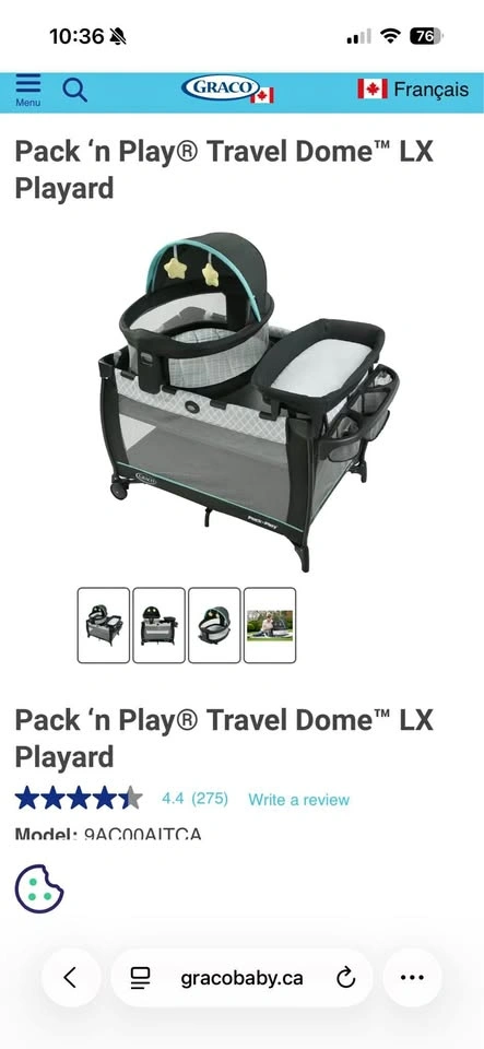 Graco Pack 'n Play Travel Dome LX Play Yard - Allister