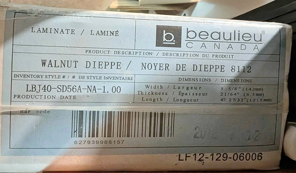 One Box of Beaulieu Canada Primus Collection Walnut Laminate