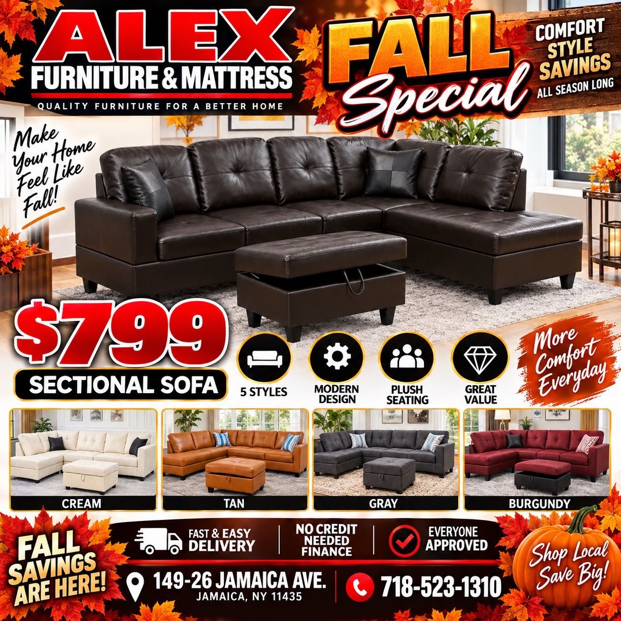Sectional Sofa with Ottoman