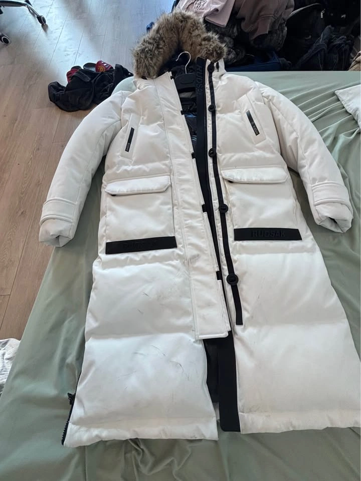 Rudsak White Long Puffer Parka with Fur Hood - photo 2
