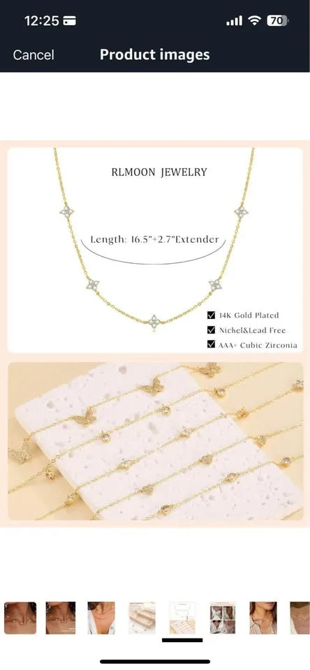Dainty Silver Gold Necklaces for Women Trendy Non Tarnish image indicator(3)