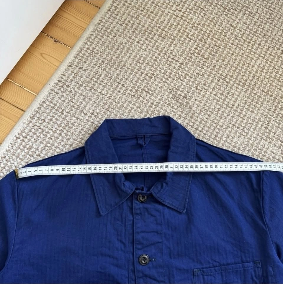 Vintage Herringbone HBT Twill French Navy Blue Chore Jacket - photo 5