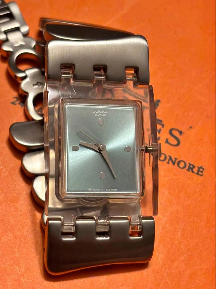 Swatch Square Watch for women, sleek looking, new battery