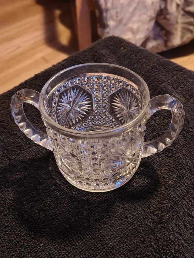 Antique E.A.P.G. Double-handled open sugar bowl