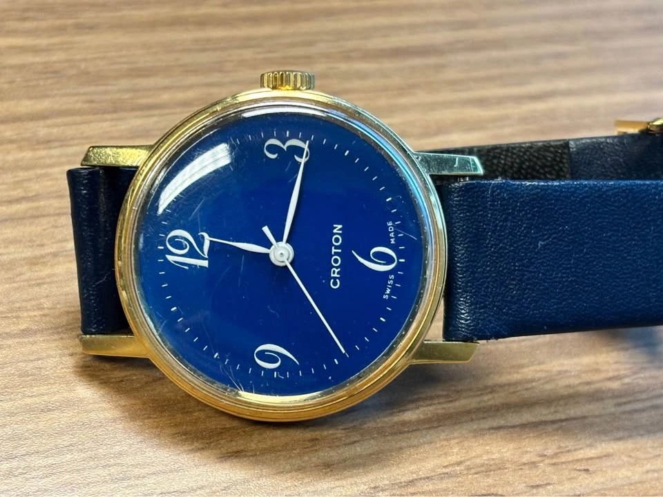 Swiss made Croton vintage watch, rare blue dial - photo 2