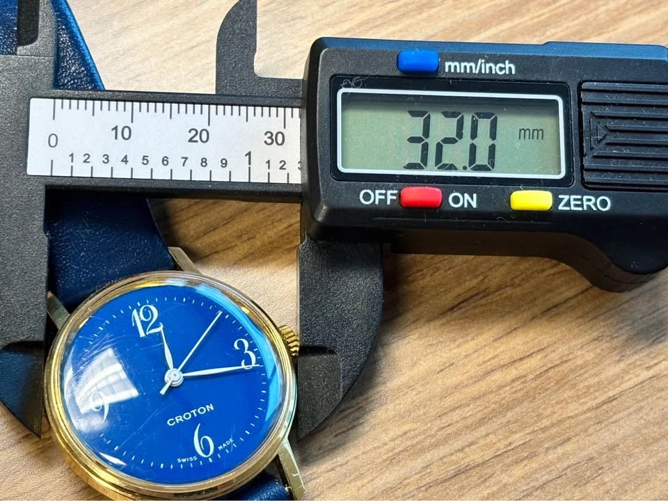 Swiss made Croton vintage watch, rare blue dial - photo 3