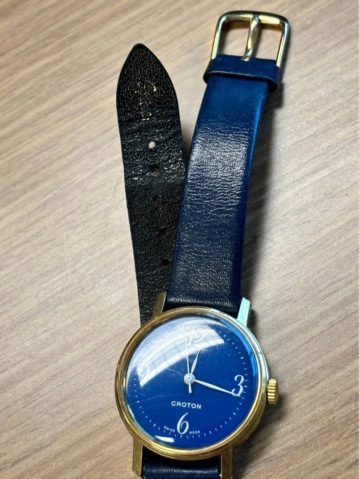 Swiss made Croton vintage watch, rare blue dial - photo 4