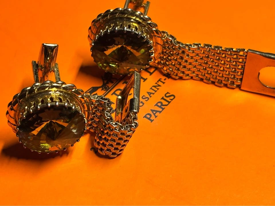Vintage Gold plated Mesh Wrap-Around Cufflinks - photo 3