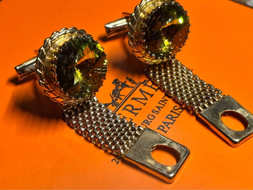 Vintage Gold plated Mesh Wrap-Around Cufflinks - photo 4